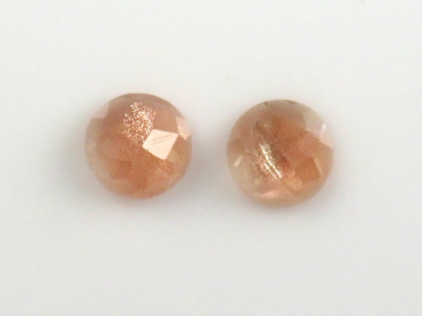 6mm Oregon Sunstone Rose Cut Round Pair | 1.38ct | Sun Crystal Mine, Oregon USA | OSR147 - Gem Enthusiast