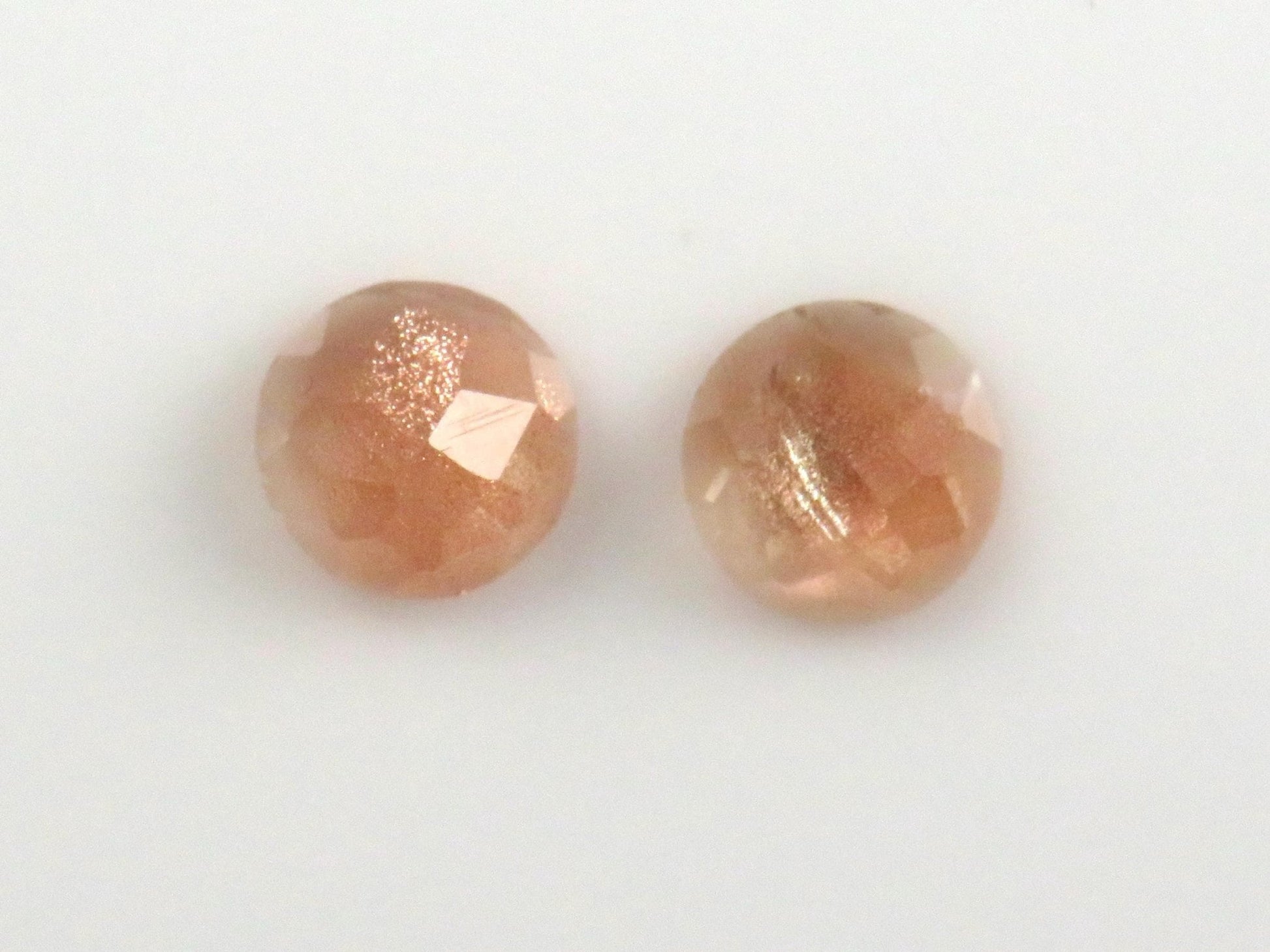 6mm Oregon Sunstone Rose Cut Round Pair | 1.38ct | Sun Crystal Mine, Oregon USA | OSR147 - Gem Enthusiast