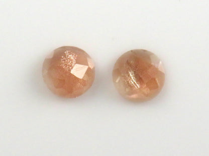 6mm Oregon Sunstone Rose Cut Round Pair | 1.38ct | Sun Crystal Mine, Oregon USA | OSR147 - Gem Enthusiast