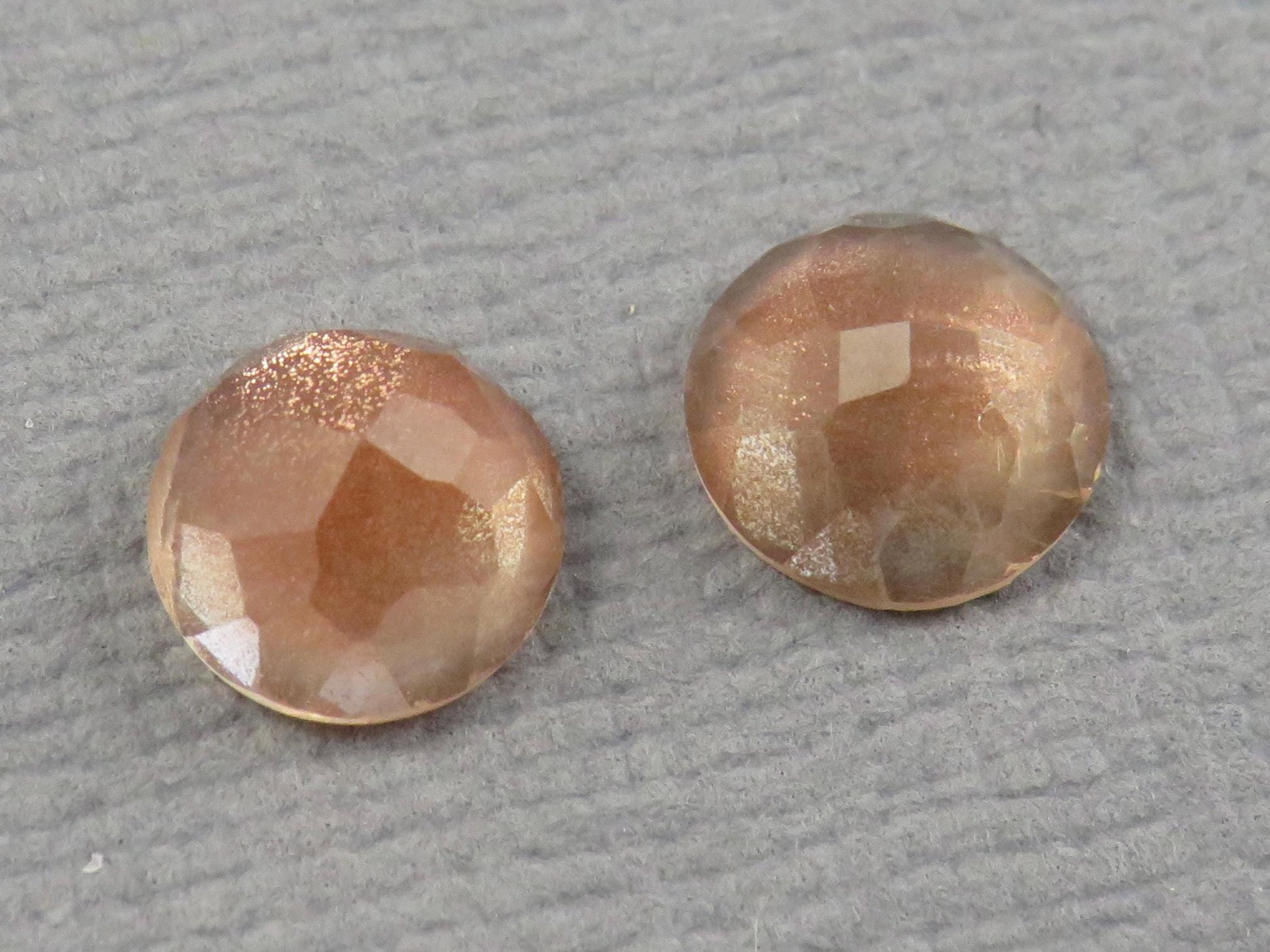 6mm Oregon Sunstone Rose Cut Round Pair | 1.38ct | Sun Crystal Mine, Oregon USA | OSR147 - Gem Enthusiast