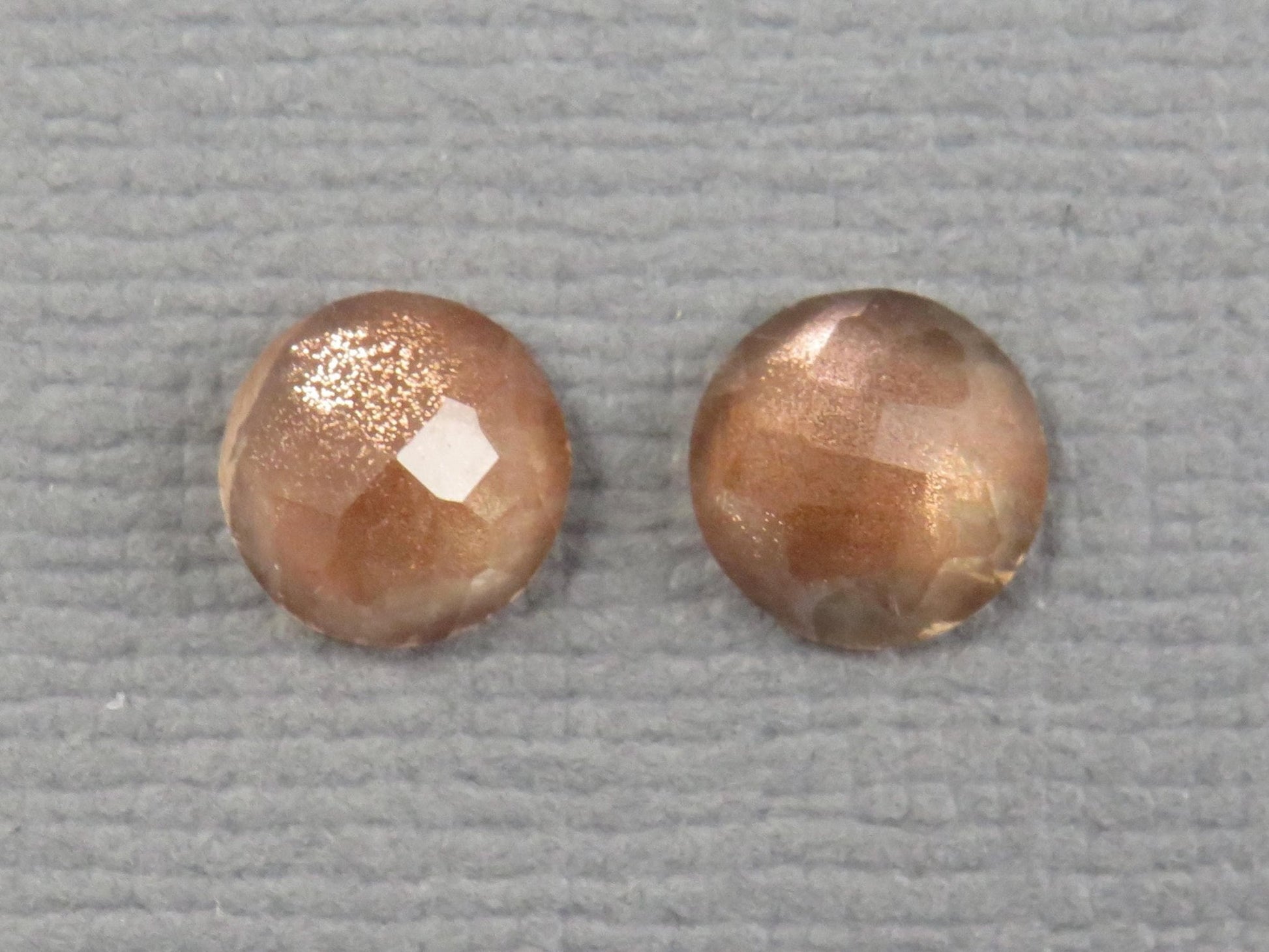6mm Oregon Sunstone Rose Cut Round Pair | 1.38ct | Sun Crystal Mine, Oregon USA | OSR147 - Gem Enthusiast