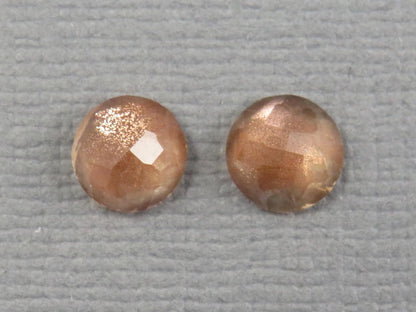 6mm Oregon Sunstone Rose Cut Round Pair | 1.38ct | Sun Crystal Mine, Oregon USA | OSR147 - Gem Enthusiast