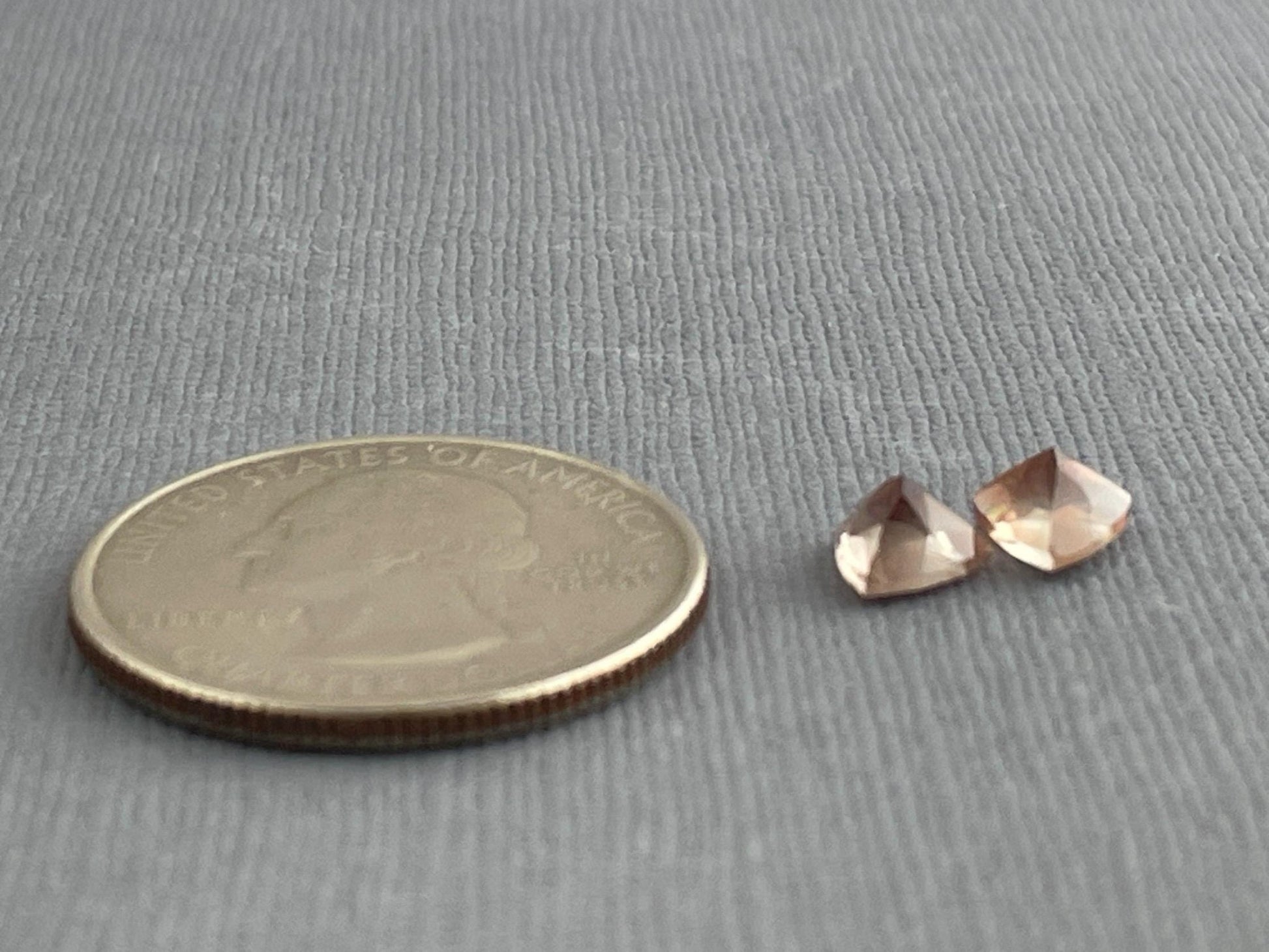 6mm Oregon Sunstone Trillion Gemstone Pair with Schiller | 1.3 carats | OSF174 - Oregon Sunstone - Gem Enthusiast