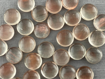 6mm Oregon Sunstones Round Cabochons | Medium, Light, or Champaign - Gem Enthusiast