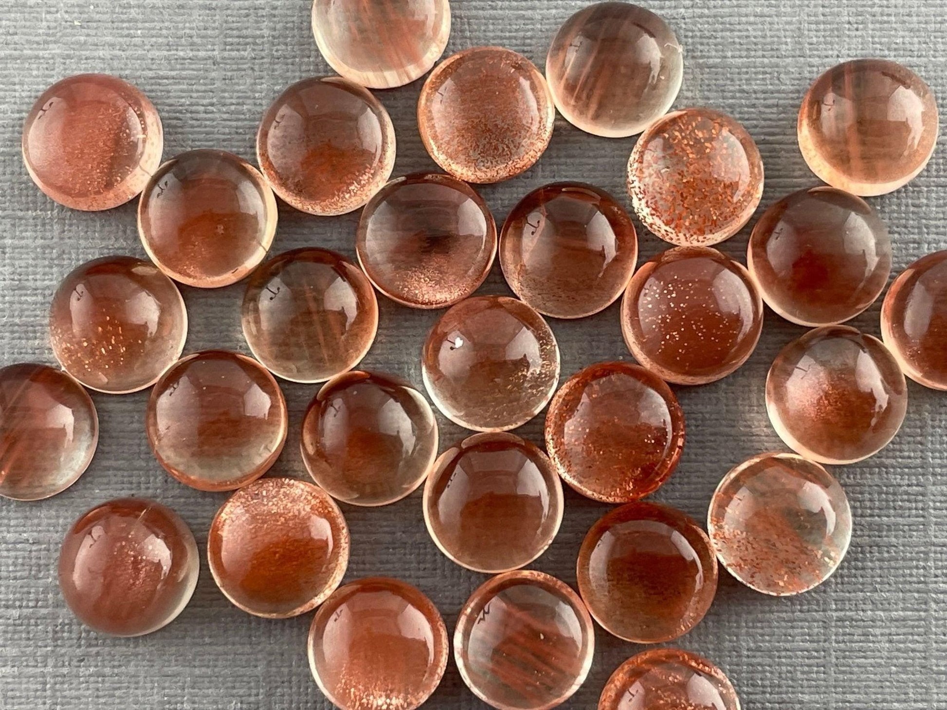 6mm Oregon Sunstones Round Cabochons | Medium, Light, or Champaign - Gem Enthusiast