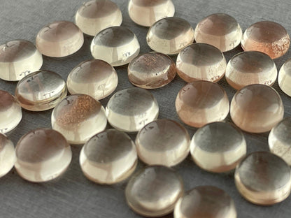 6mm Oregon Sunstones Round Cabochons | Medium, Light, or Champaign - Gem Enthusiast