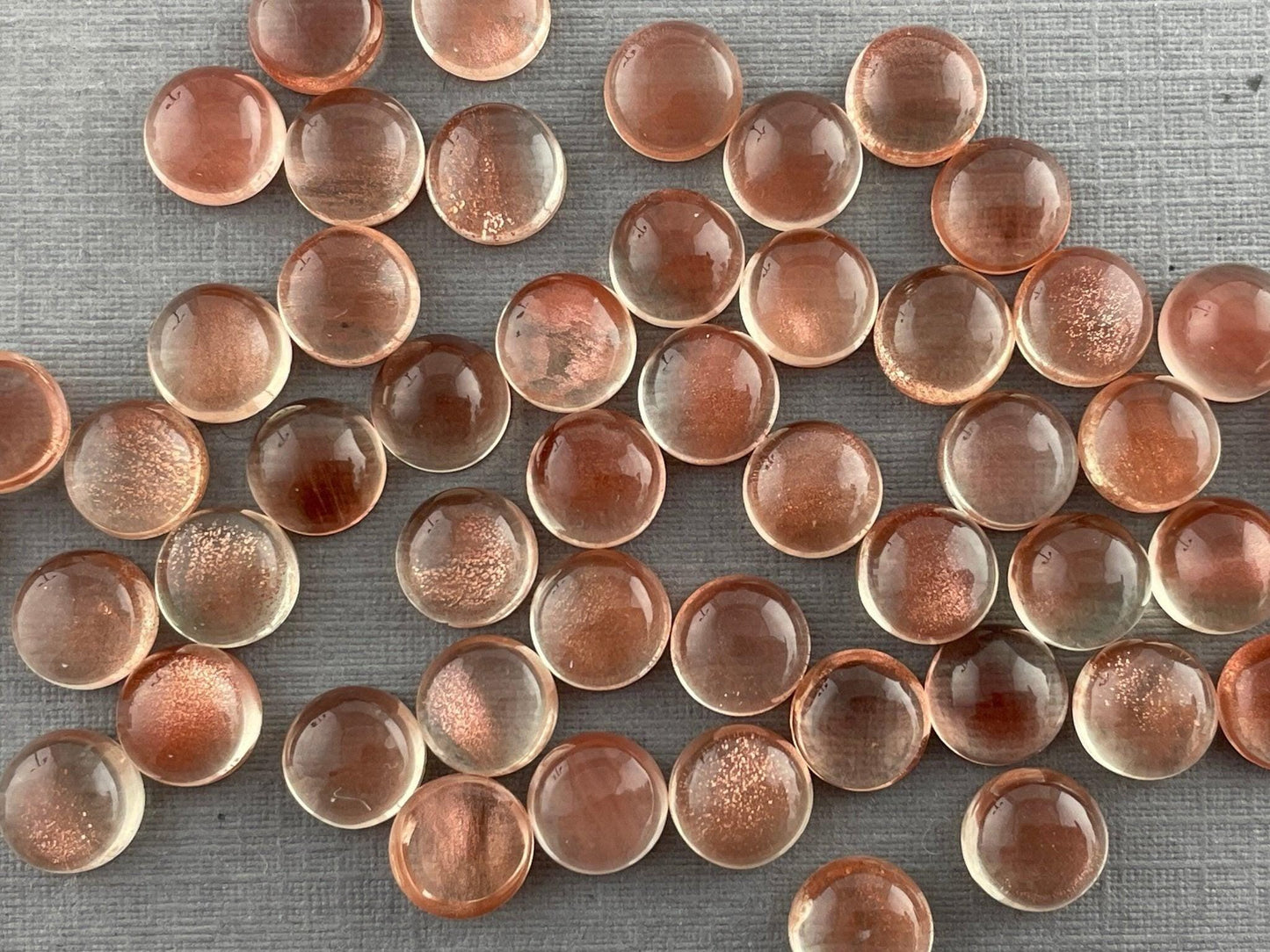 6mm Oregon Sunstones Round Cabochons | Medium, Light, or Champaign - Gem Enthusiast
