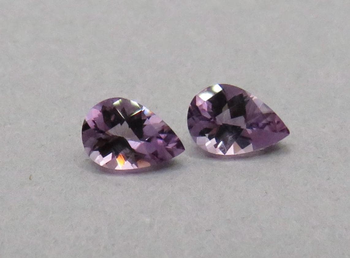 6x4 Amethyst Pear Pair | 0.59ct | Four Peaks Mine, Arizona USA | AZ210 - Gem Enthusiast