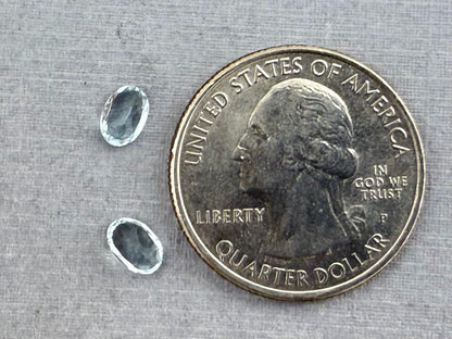 6x4 Aquamarine Pair Faceted Oval Natural Gemstone | AQ202 - Gem Enthusiast