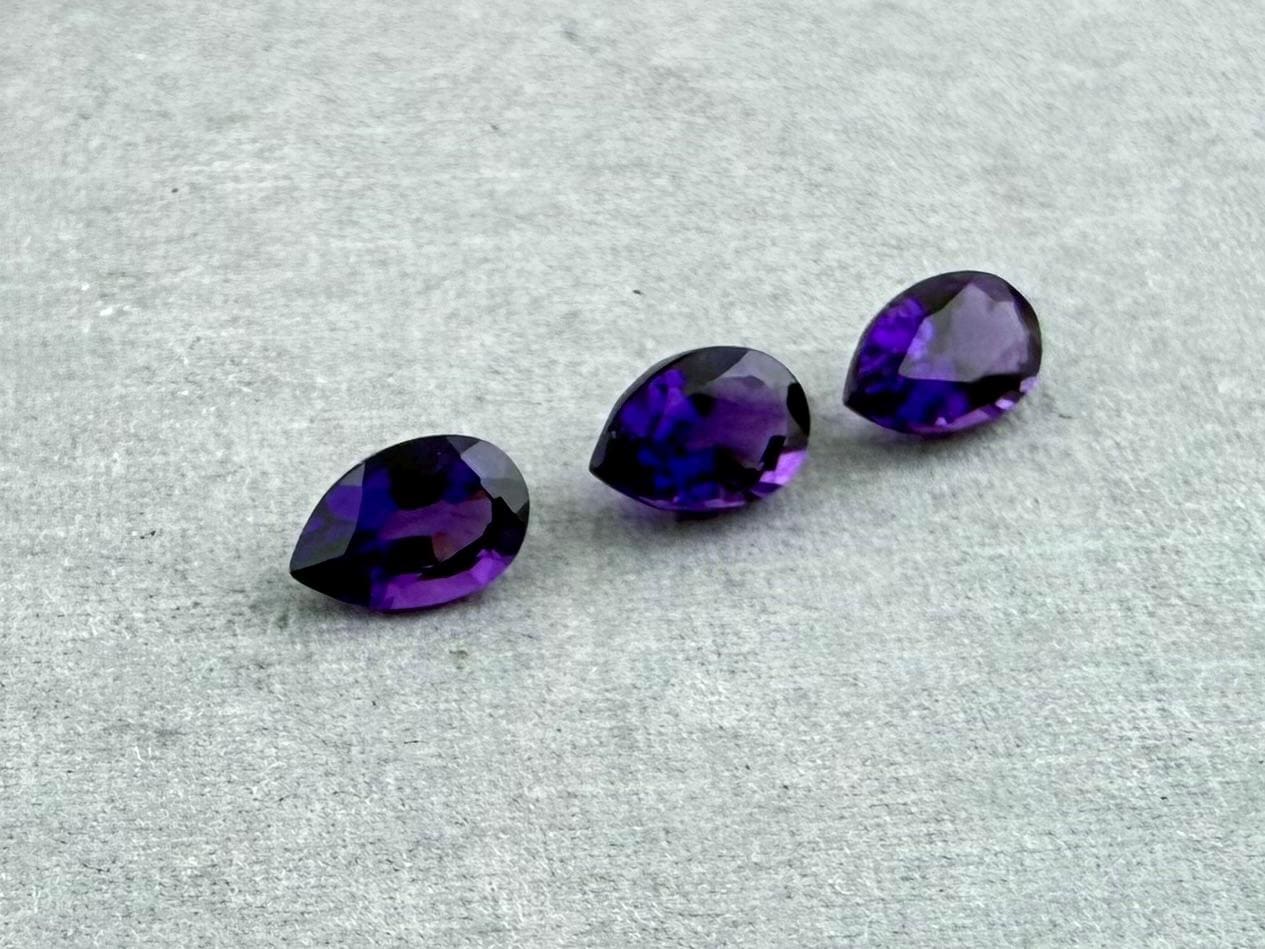 6x4 Arizona Amethyst Pear Trio | Ethically Sourced | AZ201 - Gem Enthusiast