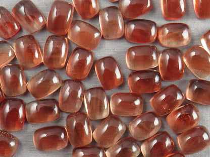 7.2 x 5.2 Oregon Sunstones Rectangle Cabochon in Red Color - Gem Enthusiast