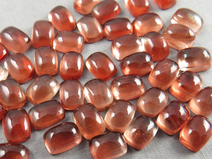 7.2 x 5.2 Oregon Sunstones Rectangle Cabochon in Red Color - Gem Enthusiast