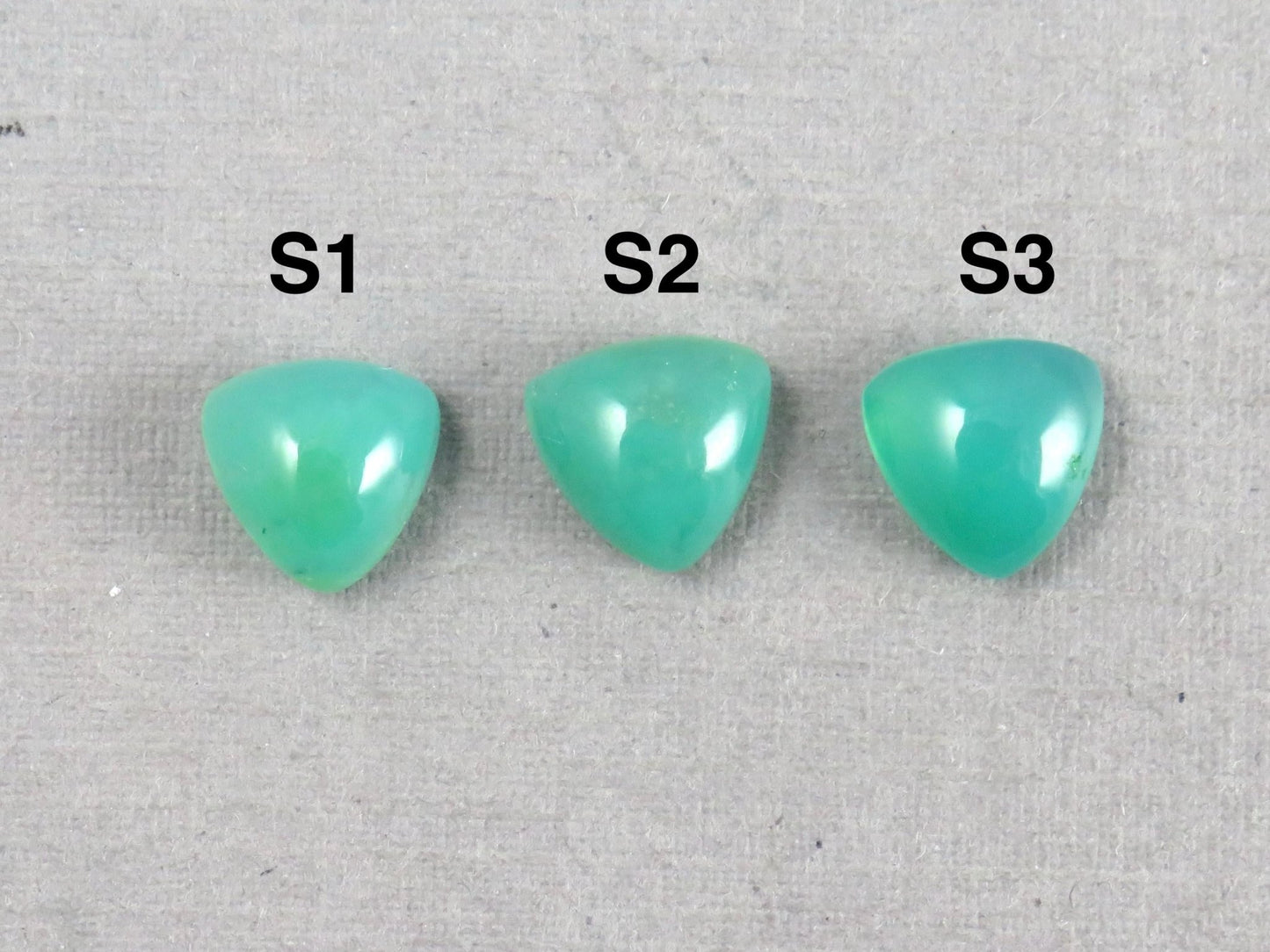 7mm Gem Silica Cabochon Triangle | avg 1.3ct | Per Stone | Peru | CH131 - Gem Enthusiast