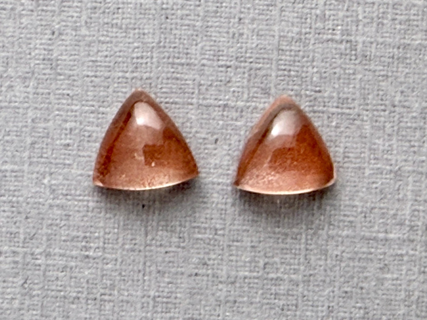 7mm Oregon Sunstone Pair | with Schiller | Triangle Cabochon | OSC325 - Gem Enthusiast