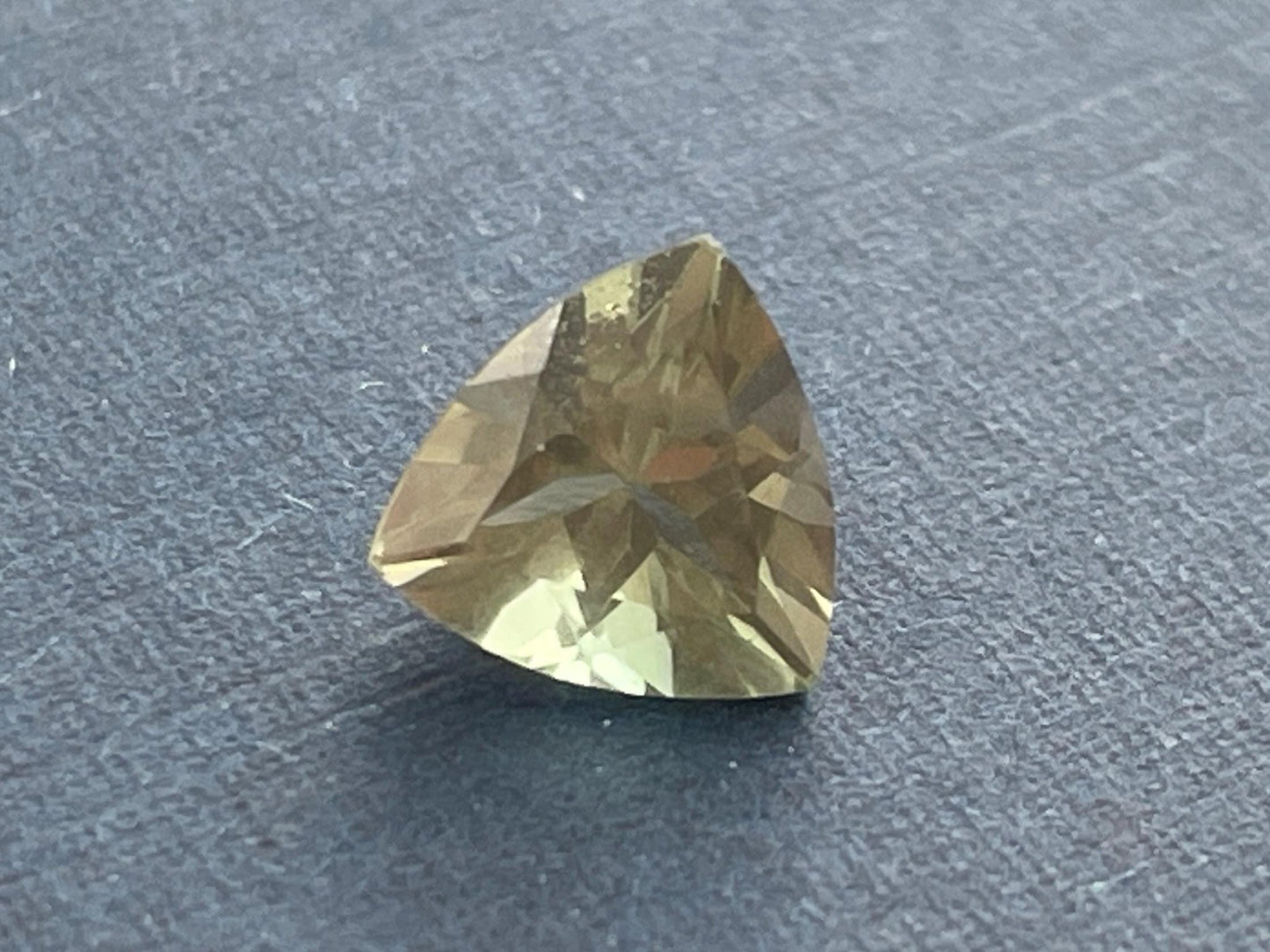 7mm Oregon Sunstone Trillion Gemstone | Rare Green | 1.18 carats | OSF157 - Oregon Sunstone - Gem Enthusiast
