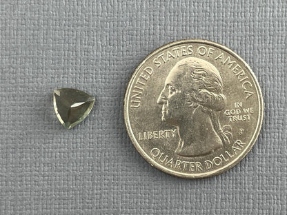 7mm Oregon Sunstone Trillion Gemstone | Rare Green | 1.18 carats | OSF157 - Oregon Sunstone - Gem Enthusiast