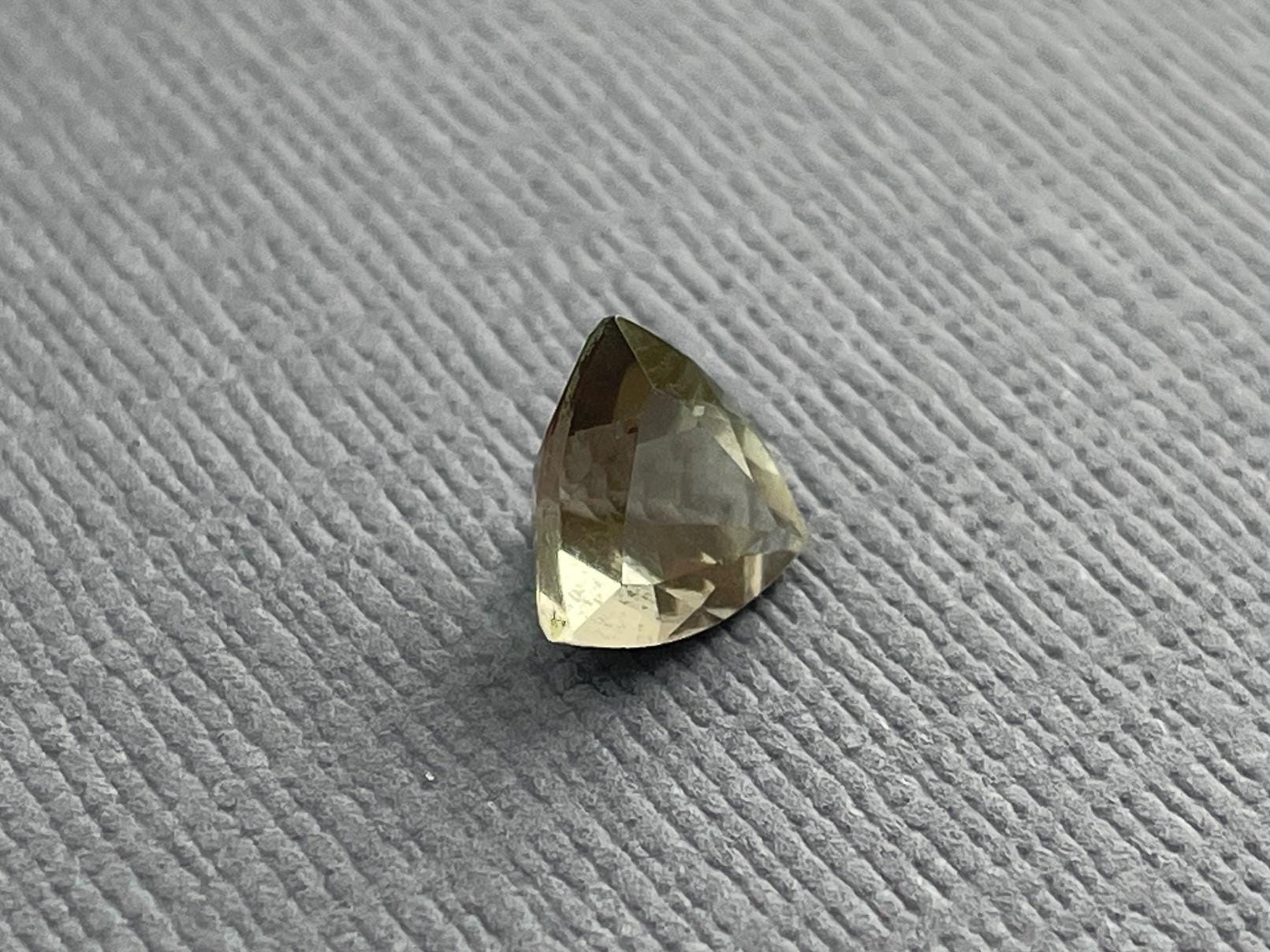 7mm Oregon Sunstone Trillion Gemstone | Rare Green | 1.18 carats | OSF157 - Oregon Sunstone - Gem Enthusiast