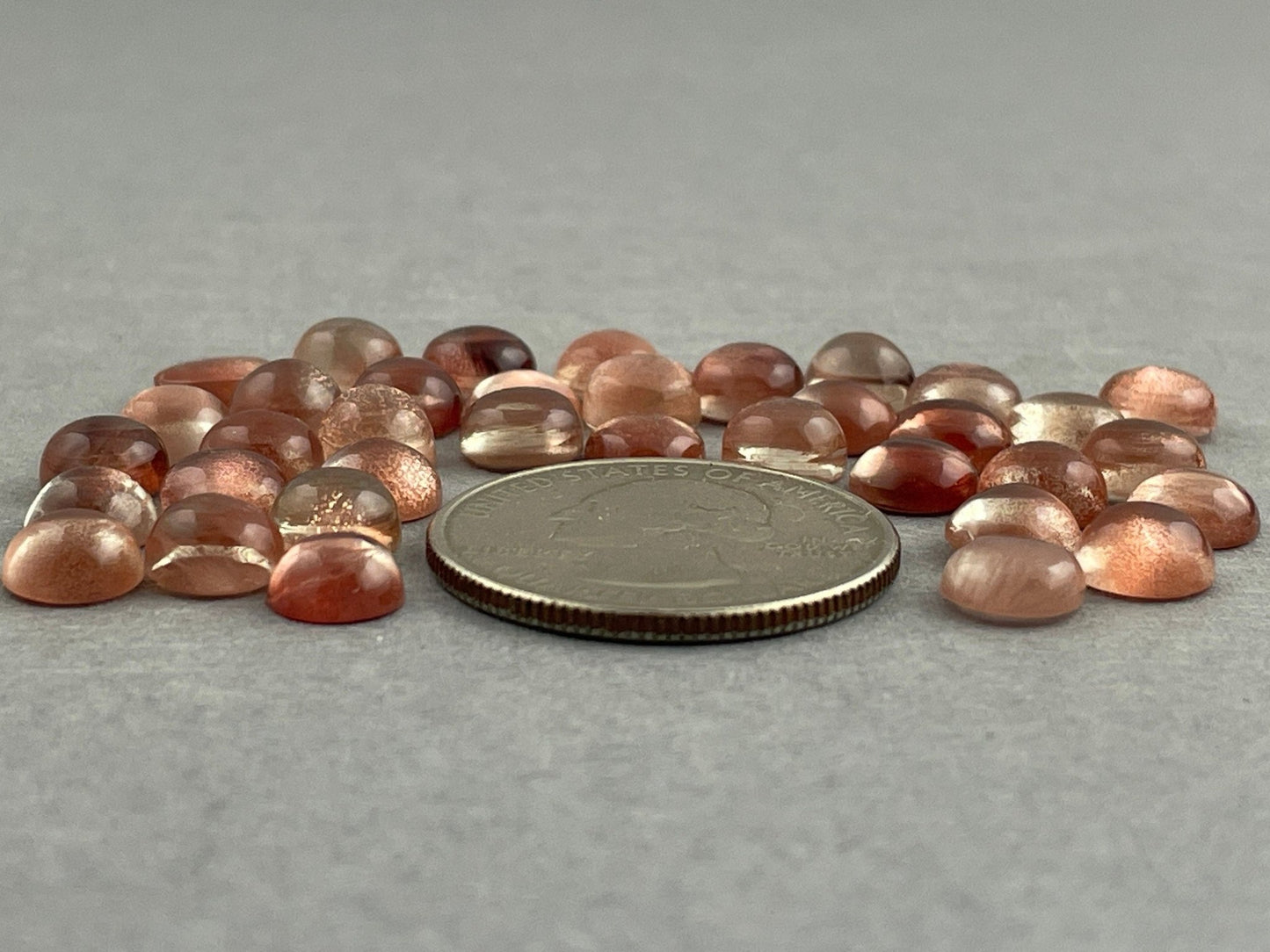 7mm Oregon Sunstones Round Cabochons | Medium, Light, or Champaign - Oregon Sunstone - Gem Enthusiast