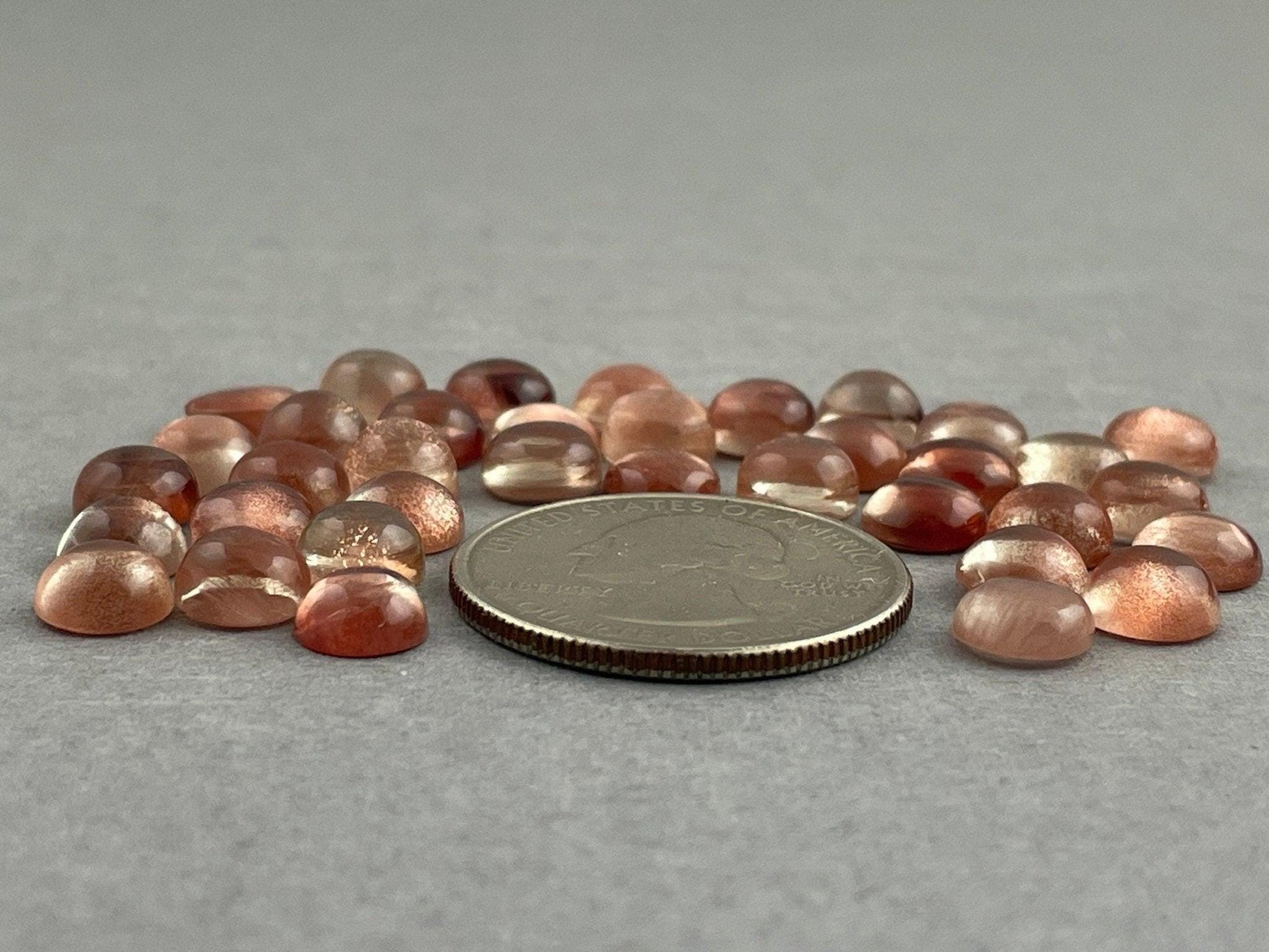 7mm Oregon Sunstones Round Cabochons | Medium, Light, or Champaign - Gem Enthusiast