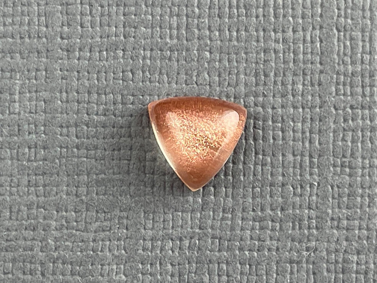 7mm Oregon Sunstones Triangle Cabochons | Medium with Schiller | 1 Stone - Oregon Sunstone - Gem Enthusiast