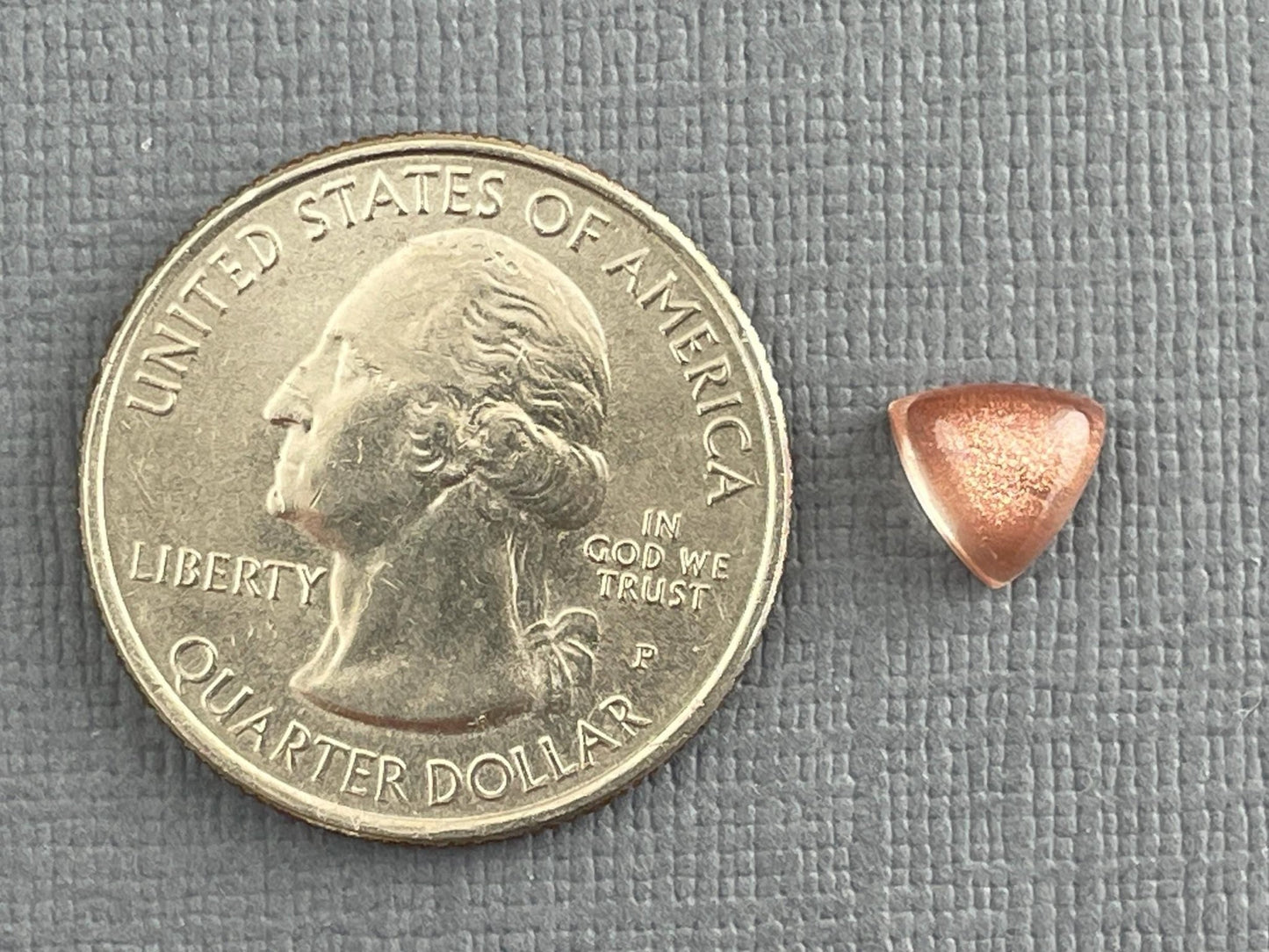 7mm Oregon Sunstones Triangle Cabochons | Medium with Schiller | 1 Stone - Oregon Sunstone - Gem Enthusiast