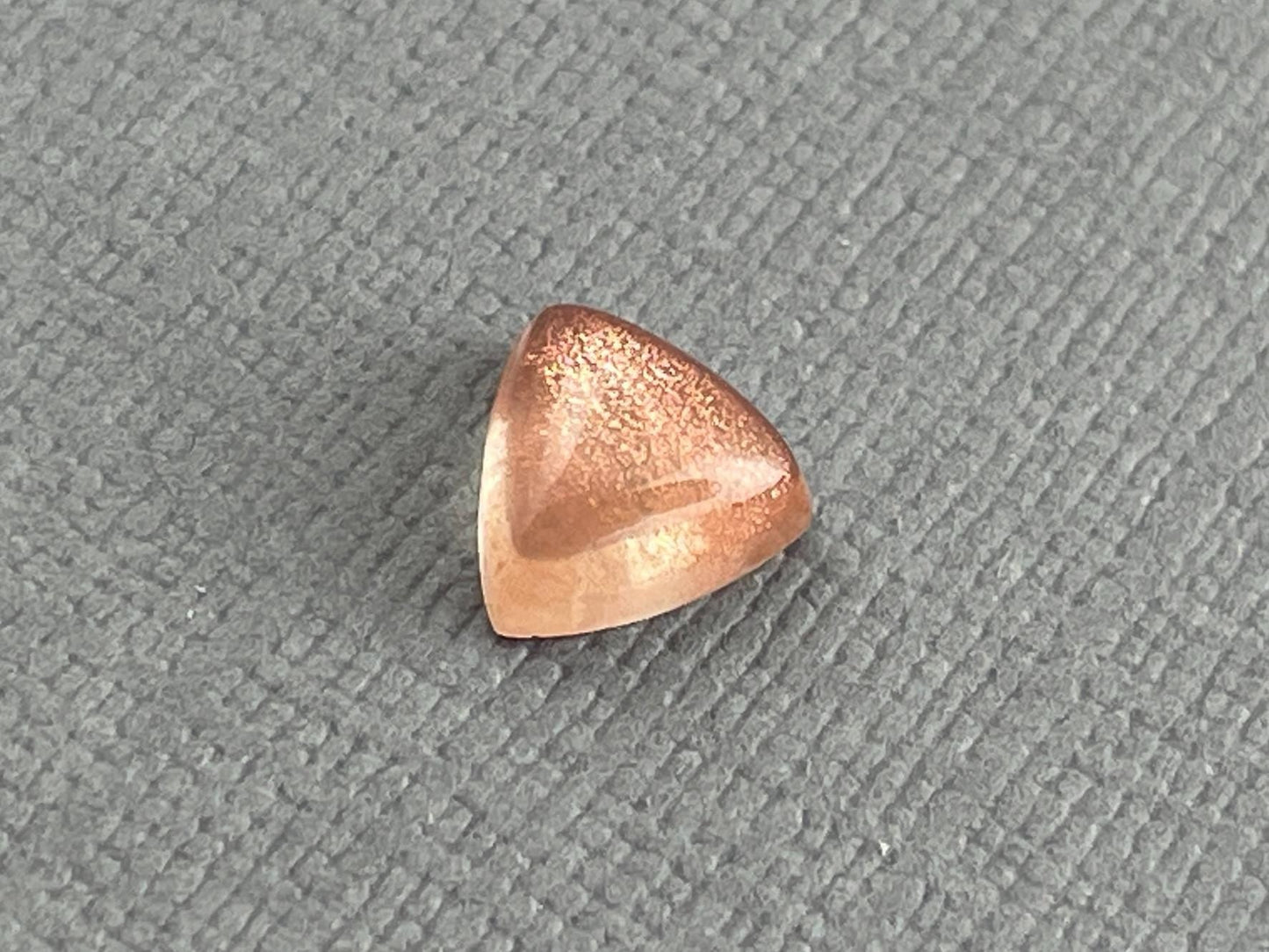 7mm Oregon Sunstones Triangle Cabochons | Medium with Schiller | 1 Stone - Oregon Sunstone - Gem Enthusiast