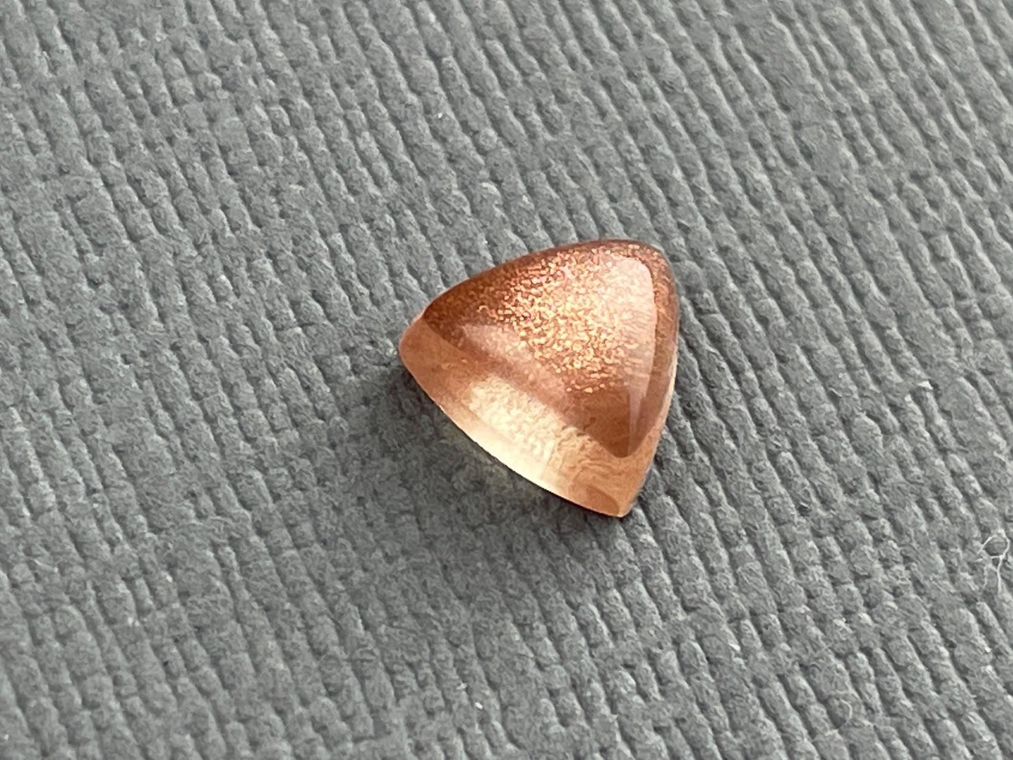 7mm Oregon Sunstones Triangle Cabochons | Medium with Schiller | 1 Stone - Oregon Sunstone - Gem Enthusiast