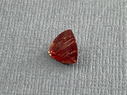 7mm Red Oregon Sunstone Trillion Gemstone with Schiller | .9 carats | OSF170 - Oregon Sunstone - Gem Enthusiast