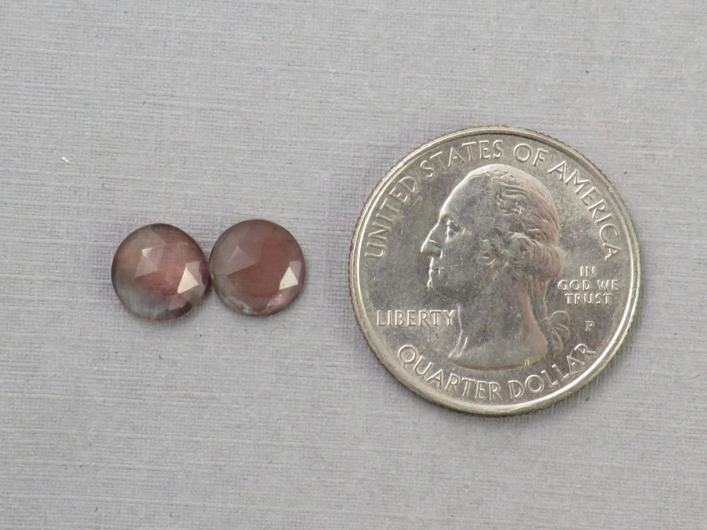 8mm Oregon Sunstone Rose Cut Round Matched Pair | Plush Sunstone | 8x3mm, 2.76ct | Oregon USA | OSR140 - Gem Enthusiast