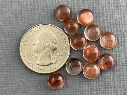 8mm Oregon Sunstone Round Cabochons | Medium, Light, or Champaign - Oregon Sunstone - Gem Enthusiast