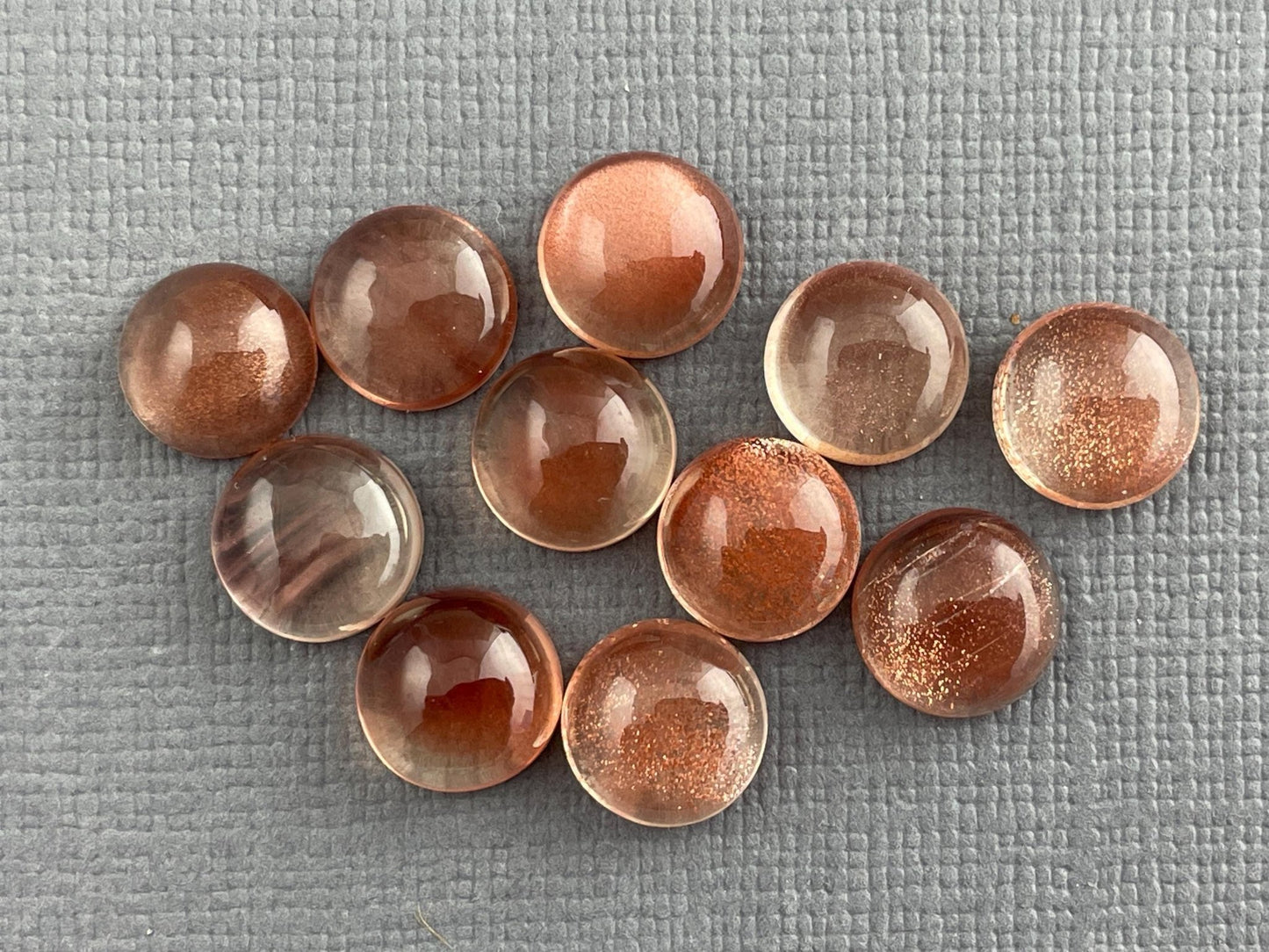 8mm Oregon Sunstone Round Cabochons | Medium, Light, or Champaign - Oregon Sunstone - Gem Enthusiast