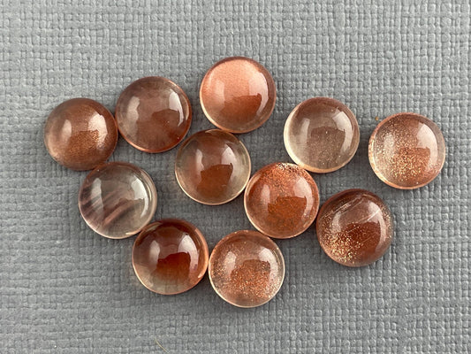 8mm Oregon Sunstone Round Cabochons | Medium, Light, or Champaign - Oregon Sunstone - Gem Enthusiast