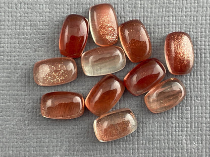 8x5 Oregon Sunstones Cushioned Cabochon with Schiller - Gem Enthusiast