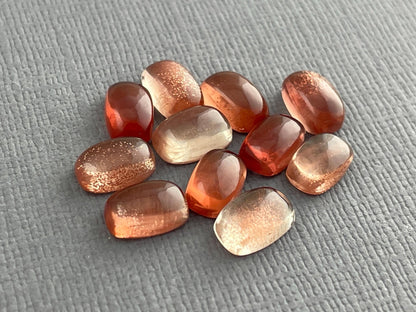 8x5 Oregon Sunstones Cushioned Cabochon with Schiller - Gem Enthusiast