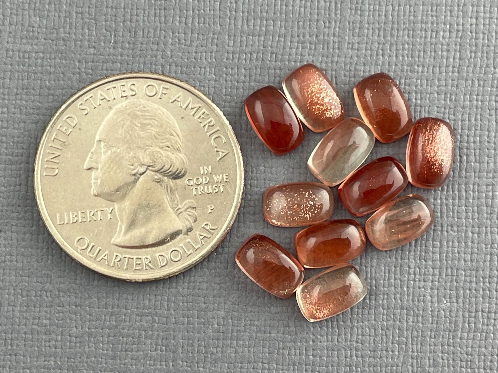 8x5 Oregon Sunstones Cushioned Cabochon with Schiller - Gem Enthusiast