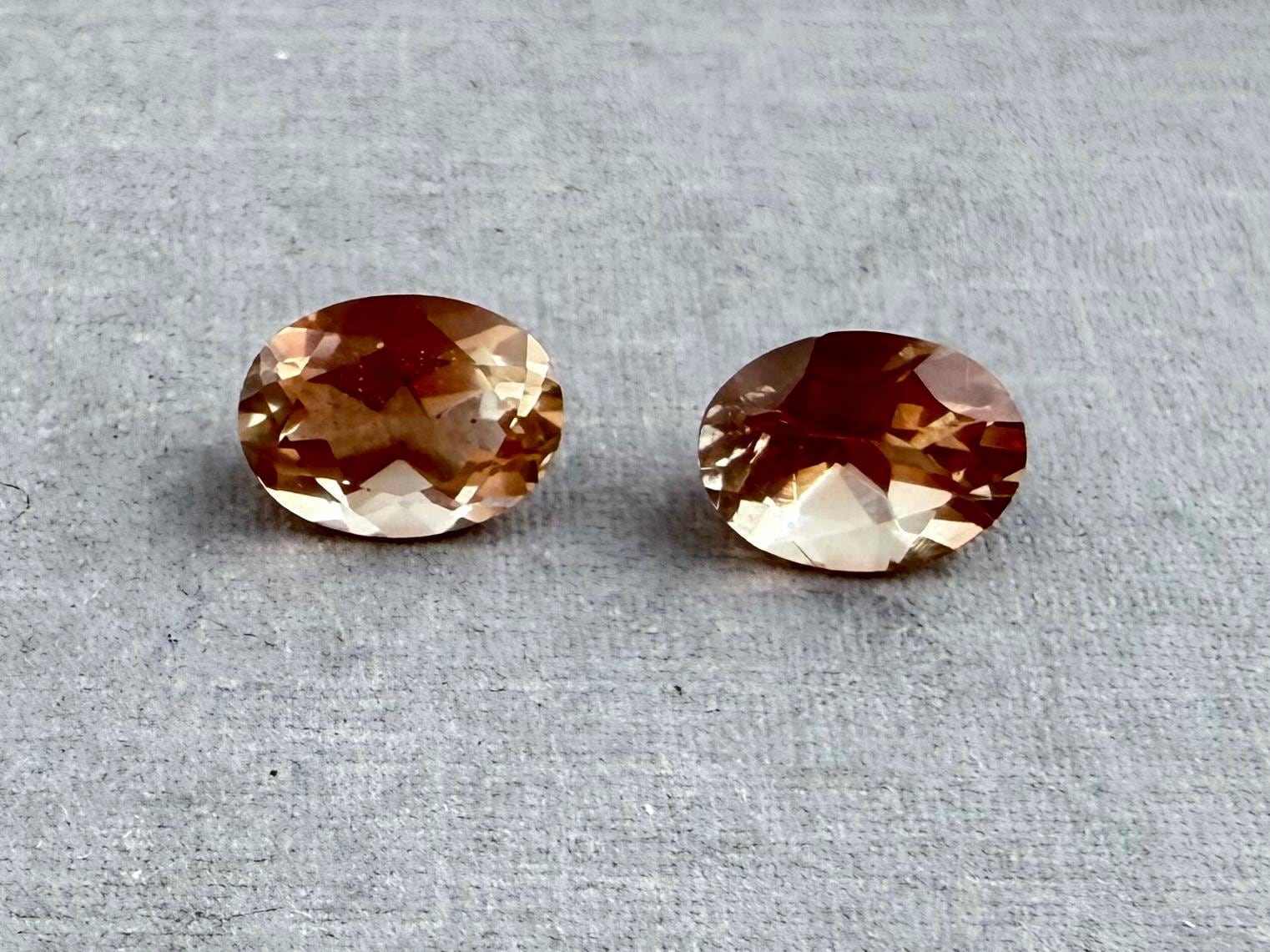 8x6 Oregon Sunstones Oval Pair | 2.46 carats | OSF179 - Gem Enthusiast