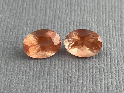 8x6 Oregon Sunstones Oval Pair with Schiller | 2.39 carats | OSF184 - Oregon Sunstone - Gem Enthusiast