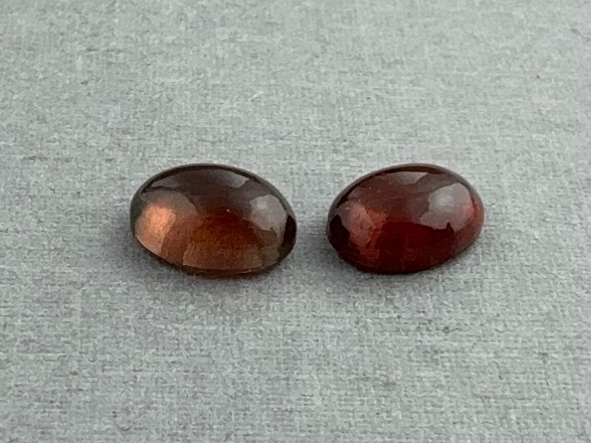 8x6 Oregon Sunstones Pair | Dark Red Oval Cabochon Pair | OSC310 - Gem Enthusiast