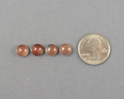 9mm Oregon Sunstone Round Cabochons | avg 3.4ct | Sold Per Stone | Ponderosa, Oregon USA | OSC360 - Gem Enthusiast