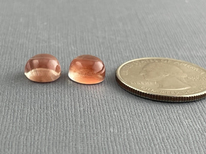 9mm Oregon Sunstones Round Cabochon Pair with Schiller | 7.2 carats | OSC263 - Oregon Sunstone - Gem Enthusiast