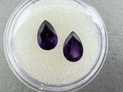9x6 Arizona Amethyst Pear Pair | Ethically Sourced | AZ202 - Arizona Amethyst - Gem Enthusiast