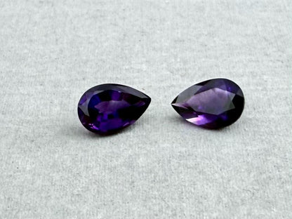 9x6 Arizona Amethyst Pear Pair | Ethically Sourced | AZ202 - Arizona Amethyst - Gem Enthusiast