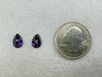 9x6 Arizona Amethyst Pear Pair | Ethically Sourced | AZ202 - Arizona Amethyst - Gem Enthusiast