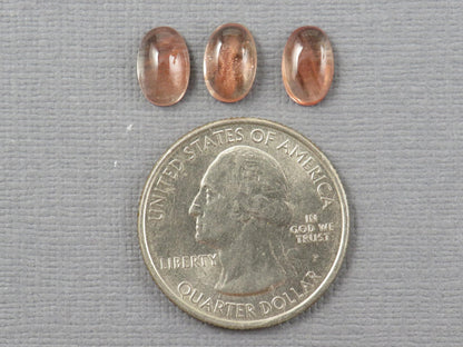 9x6mm Oregon Sunstone Cabochon Oval | 4.1ct | 3-Stone Lot | Oregon, USA | OSC361 - Gem Enthusiast