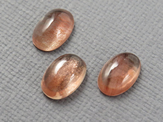 9x6mm Oregon Sunstone Cabochon Oval | 4.1ct | 3-Stone Lot | Oregon, USA | OSC361 - Gem Enthusiast