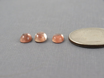 9x6mm Oregon Sunstone Cabochon Oval | 4.1ct | 3-Stone Lot | Oregon, USA | OSC361 - Gem Enthusiast