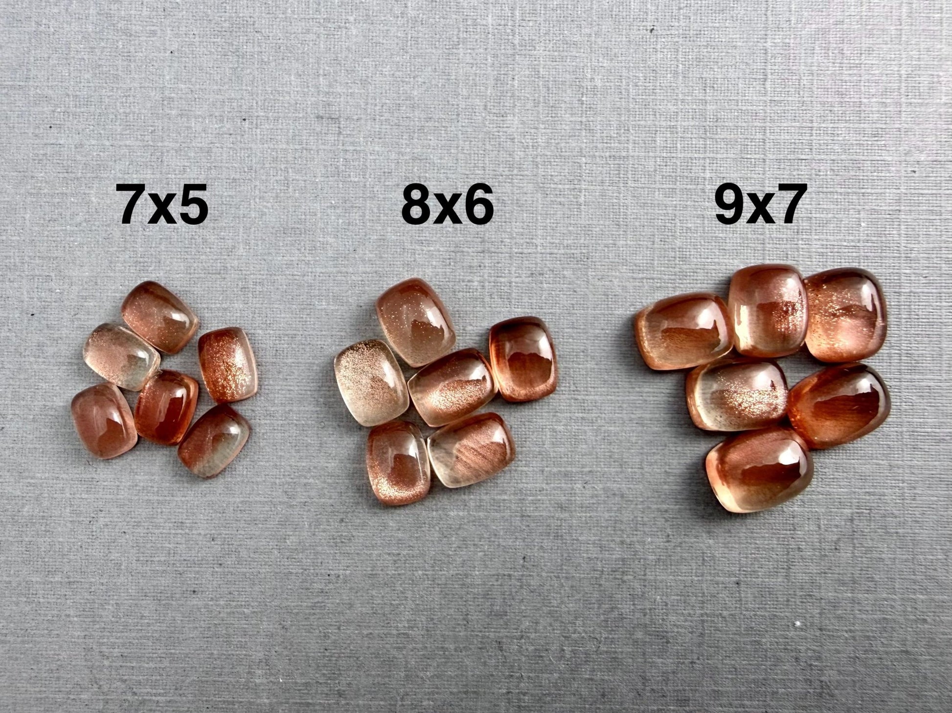 9x7 8x6 7x5 Oregon Sunstones Cushioned Cabochon with Schiller - Gem Enthusiast
