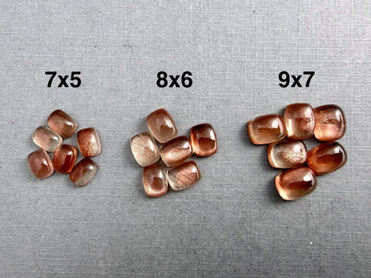 9x7 8x6 7x5 Oregon Sunstones Cushioned Cabochon with Schiller - Gem Enthusiast