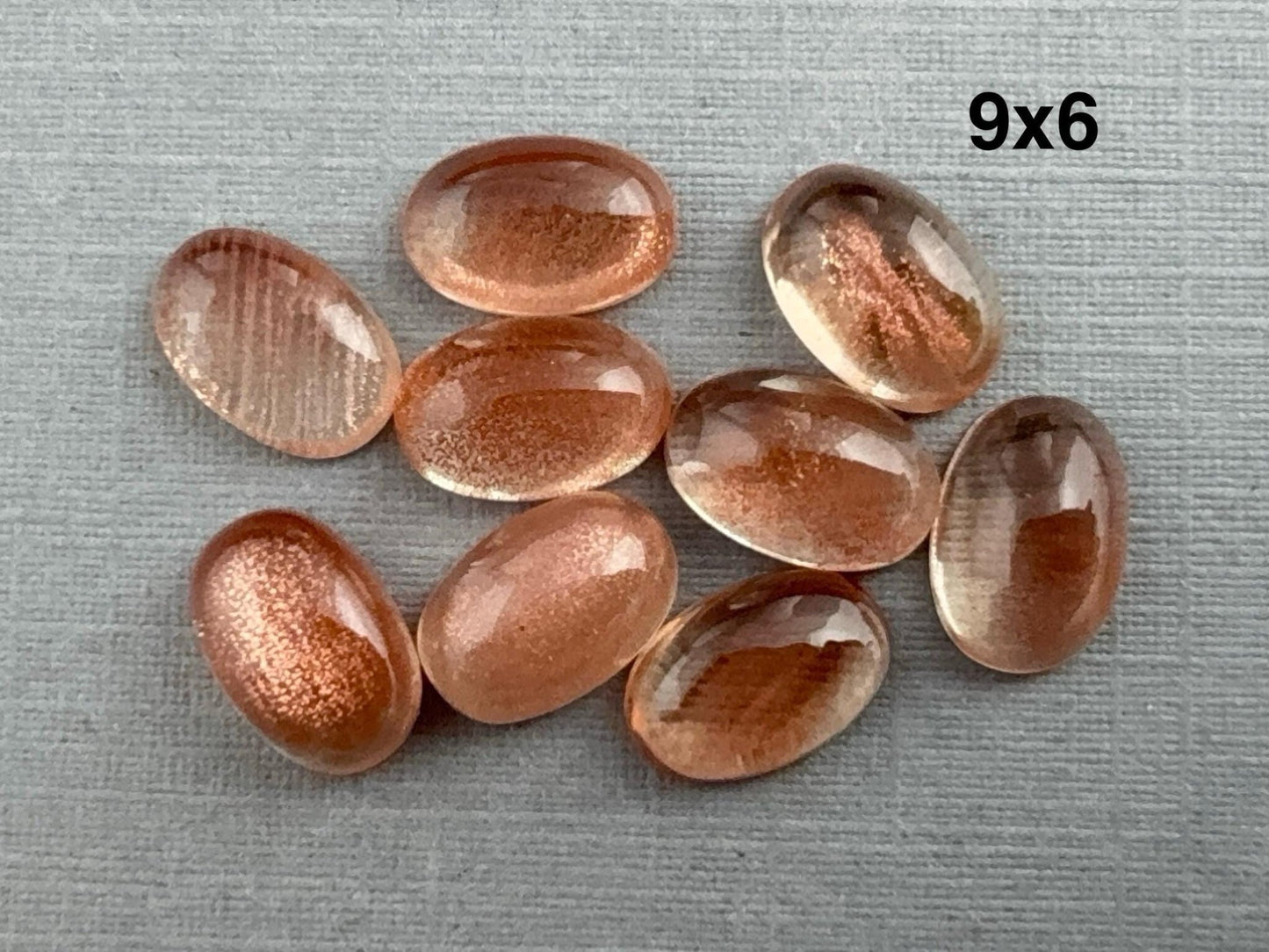 9x7 or 9x6 Oregon Sunstones Oval Cabochon with Schiller - Gem Enthusiast