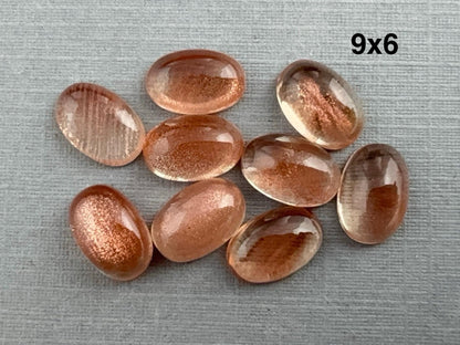 9x7 or 9x6 Oregon Sunstones Oval Cabochon with Schiller - Gem Enthusiast
